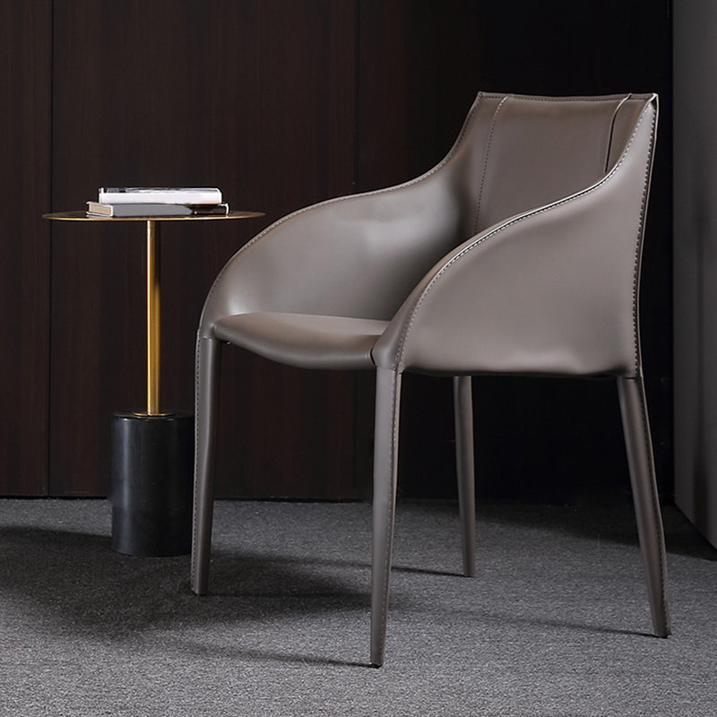 Faux Leather Dining Chairs Modern Dining Arm Chair for Kitchen Clearhalo 'Dining Chairs' 'Dining Tables & Seating' 'dining_chair' 'furn' 'furn_dining_chair' 'Furniture' 'Kitchen & Dining Furniture' 5862972