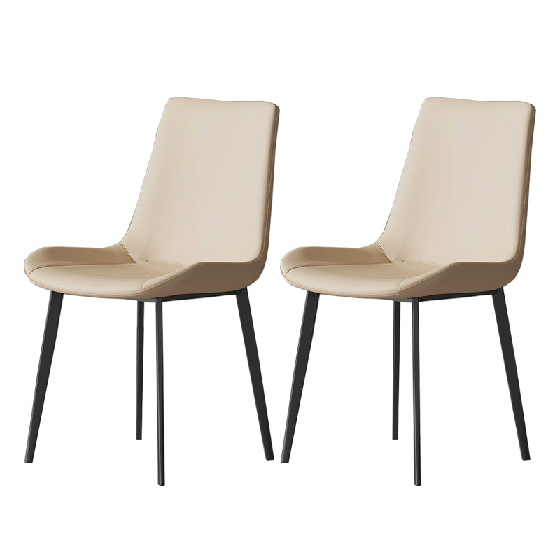 Industrial Armless Dining Chairs Upholstered Side Chair for Home Off-White 2 Piece Set Clearhalo 'Dining Chairs' 'Dining Tables & Seating' 'dining_chair' 'furn' 'furn_dining_chair' 'Furniture' 'Kitchen & Dining Furniture' 5862976