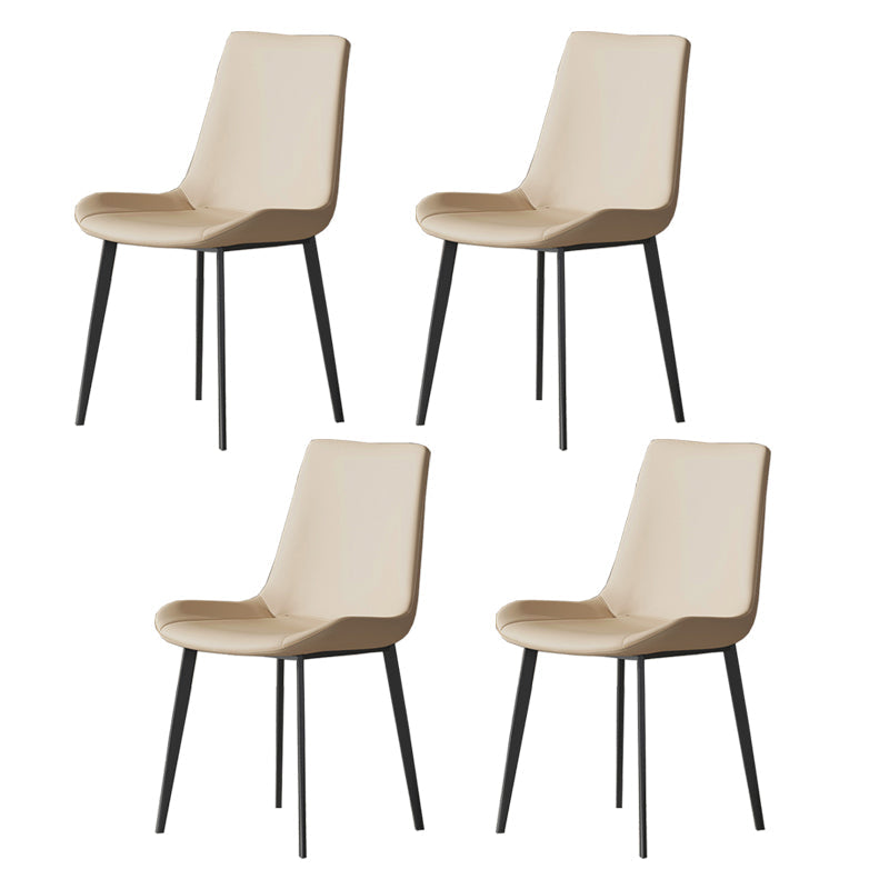 Industrial Armless Dining Chairs Upholstered Side Chair for Home Off-White 4 Piece Set Clearhalo 'Dining Chairs' 'Dining Tables & Seating' 'dining_chair' 'furn' 'furn_dining_chair' 'Furniture' 'Kitchen & Dining Furniture' 5862977