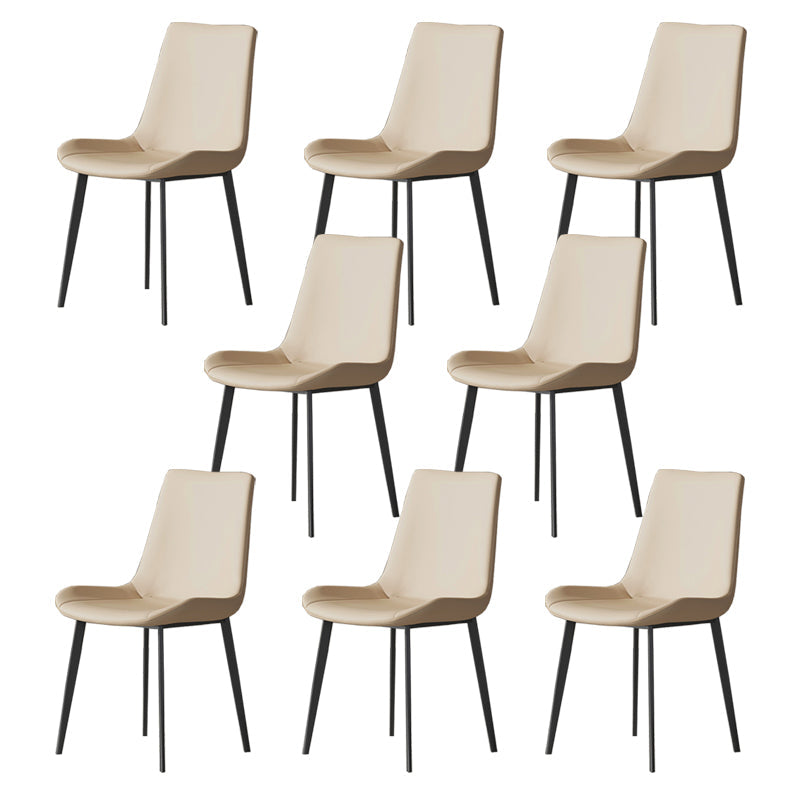 Industrial Armless Dining Chairs Upholstered Side Chair for Home Off-White 8 Piece Set Clearhalo 'Dining Chairs' 'Dining Tables & Seating' 'dining_chair' 'furn' 'furn_dining_chair' 'Furniture' 'Kitchen & Dining Furniture' 5862982