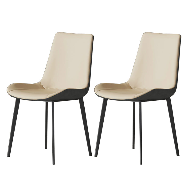 Industrial Armless Dining Chairs Upholstered Side Chair for Home Cream Gray 2 Piece Set Clearhalo 'Dining Chairs' 'Dining Tables & Seating' 'dining_chair' 'furn' 'furn_dining_chair' 'Furniture' 'Kitchen & Dining Furniture' 5862985