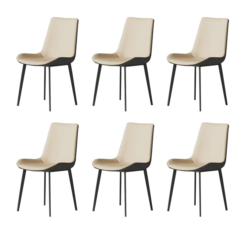 Industrial Armless Dining Chairs Upholstered Side Chair for Home Cream Gray 6 Piece Set Clearhalo 'Dining Chairs' 'Dining Tables & Seating' 'dining_chair' 'furn' 'furn_dining_chair' 'Furniture' 'Kitchen & Dining Furniture' 5862989