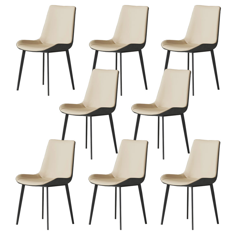 Industrial Armless Dining Chairs Upholstered Side Chair for Home Cream Gray 8 Piece Set Clearhalo 'Dining Chairs' 'Dining Tables & Seating' 'dining_chair' 'furn' 'furn_dining_chair' 'Furniture' 'Kitchen & Dining Furniture' 5862990