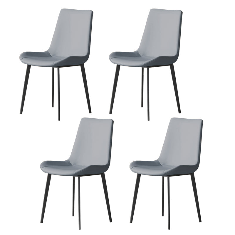 Industrial Armless Dining Chairs Upholstered Side Chair for Home Gray-Blue 4 Piece Set Clearhalo 'Dining Chairs' 'Dining Tables & Seating' 'dining_chair' 'furn' 'furn_dining_chair' 'Furniture' 'Kitchen & Dining Furniture' 5862995