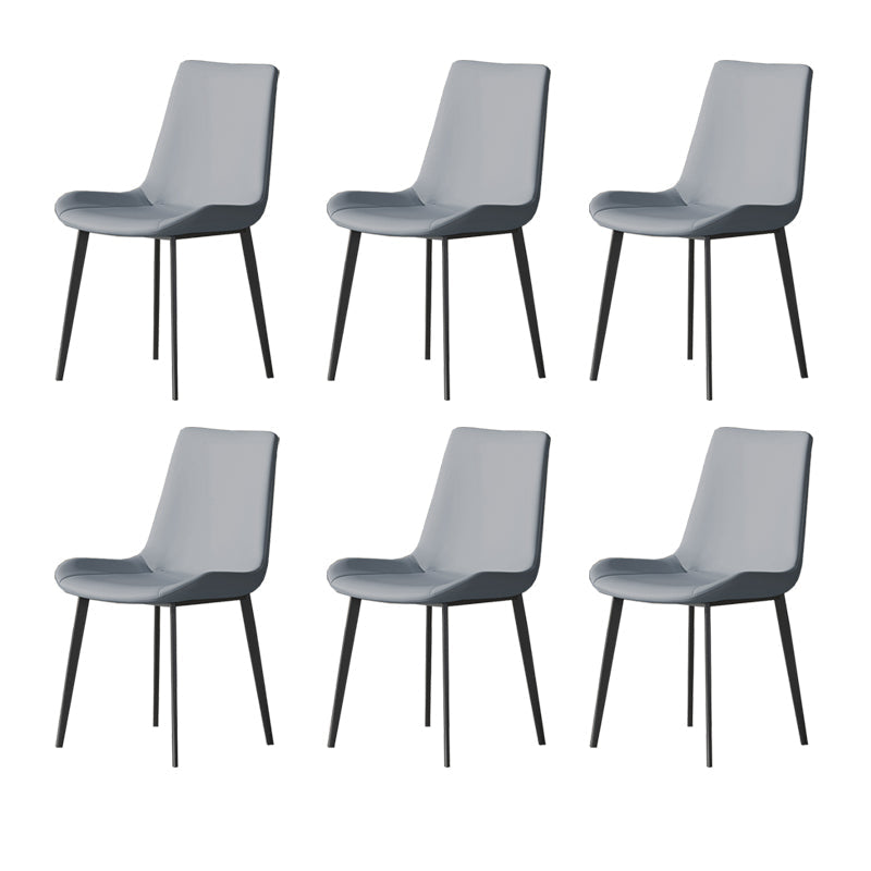 Industrial Armless Dining Chairs Upholstered Side Chair for Home Gray-Blue 6 Piece Set Clearhalo 'Dining Chairs' 'Dining Tables & Seating' 'dining_chair' 'furn' 'furn_dining_chair' 'Furniture' 'Kitchen & Dining Furniture' 5862996