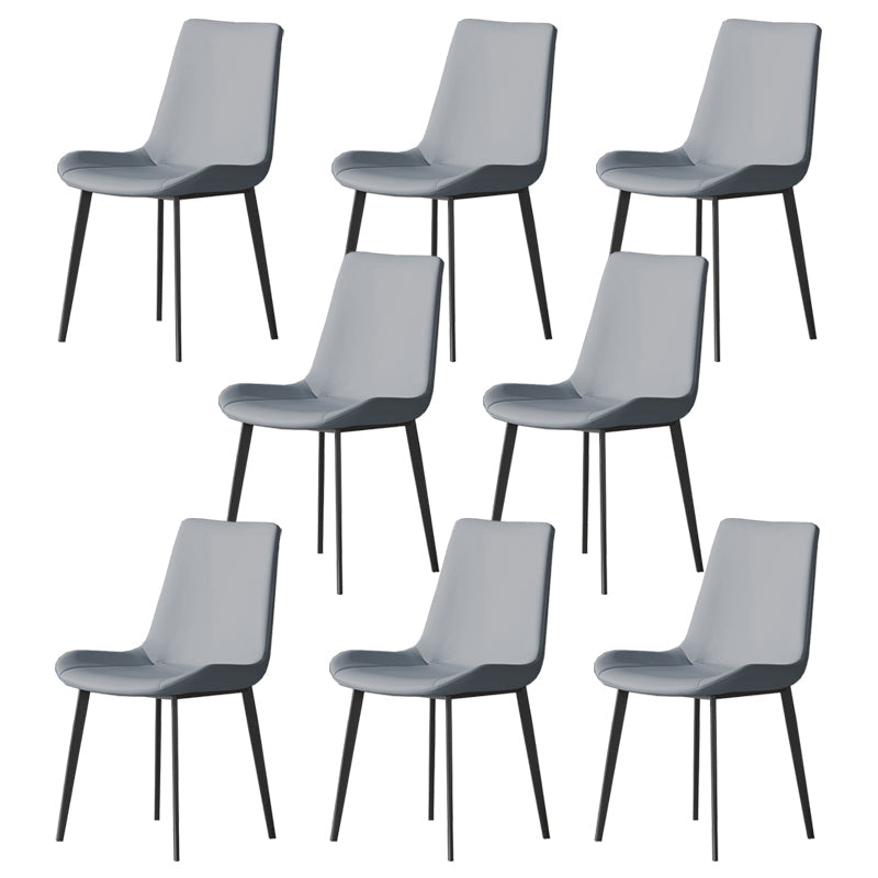Industrial Armless Dining Chairs Upholstered Side Chair for Home Gray-Blue 8 Piece Set Clearhalo 'Dining Chairs' 'Dining Tables & Seating' 'dining_chair' 'furn' 'furn_dining_chair' 'Furniture' 'Kitchen & Dining Furniture' 5862997