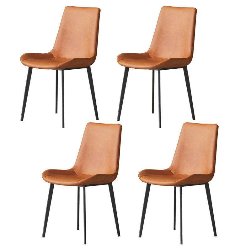 Industrial Armless Dining Chairs Upholstered Side Chair for Home Orange 4 Piece Set Clearhalo 'Dining Chairs' 'Dining Tables & Seating' 'dining_chair' 'furn' 'furn_dining_chair' 'Furniture' 'Kitchen & Dining Furniture' 5862999