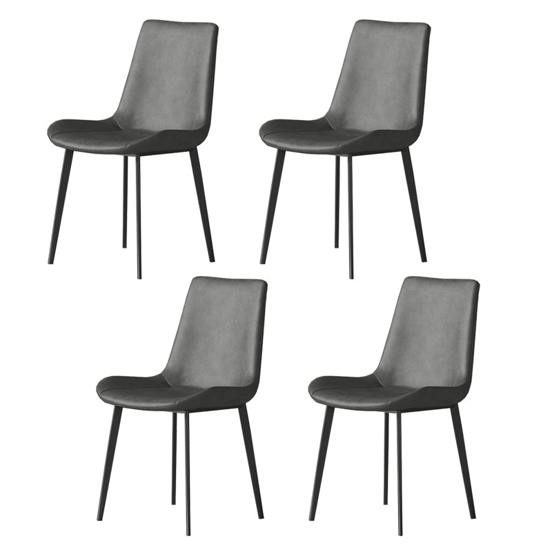 Industrial Armless Dining Chairs Upholstered Side Chair for Home Grey 4 Piece Set Clearhalo 'Dining Chairs' 'Dining Tables & Seating' 'dining_chair' 'furn' 'furn_dining_chair' 'Furniture' 'Kitchen & Dining Furniture' 5863007