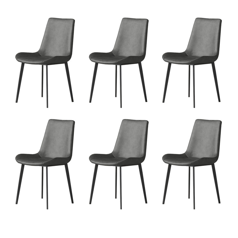 Industrial Armless Dining Chairs Upholstered Side Chair for Home Grey 6 Piece Set Clearhalo 'Dining Chairs' 'Dining Tables & Seating' 'dining_chair' 'furn' 'furn_dining_chair' 'Furniture' 'Kitchen & Dining Furniture' 5863008