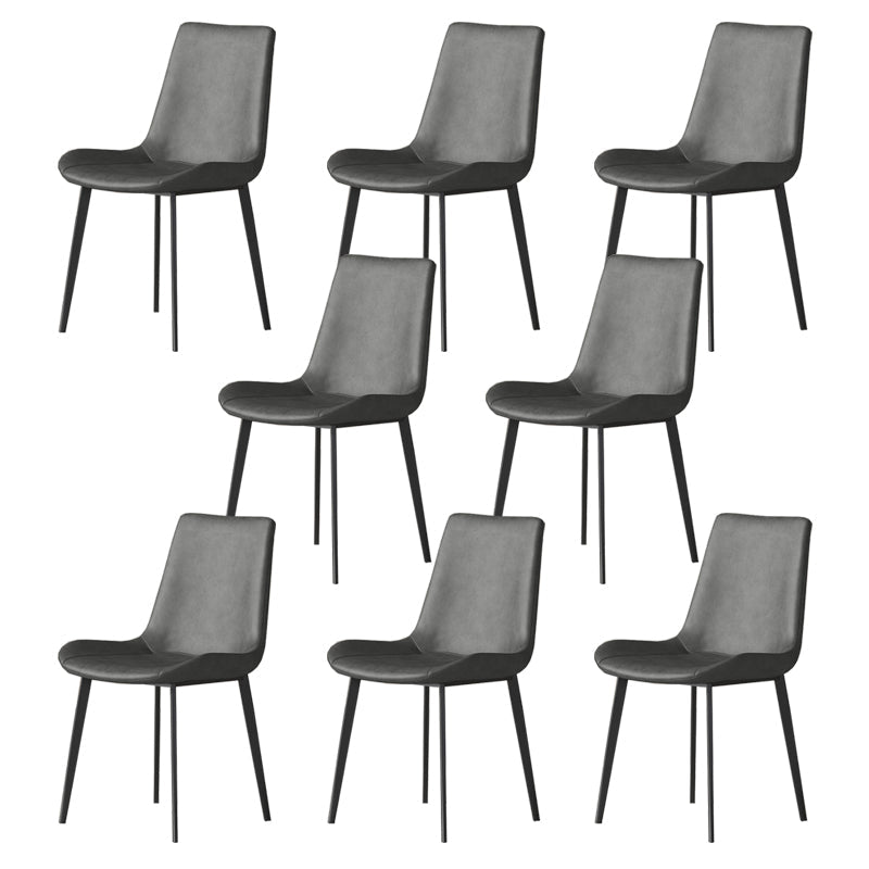 Industrial Armless Dining Chairs Upholstered Side Chair for Home Grey 8 Piece Set Clearhalo 'Dining Chairs' 'Dining Tables & Seating' 'dining_chair' 'furn' 'furn_dining_chair' 'Furniture' 'Kitchen & Dining Furniture' 5863009