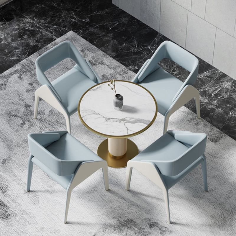 Open achterzijde eetstoelen moderne gestoffeerde dineren accentstoel