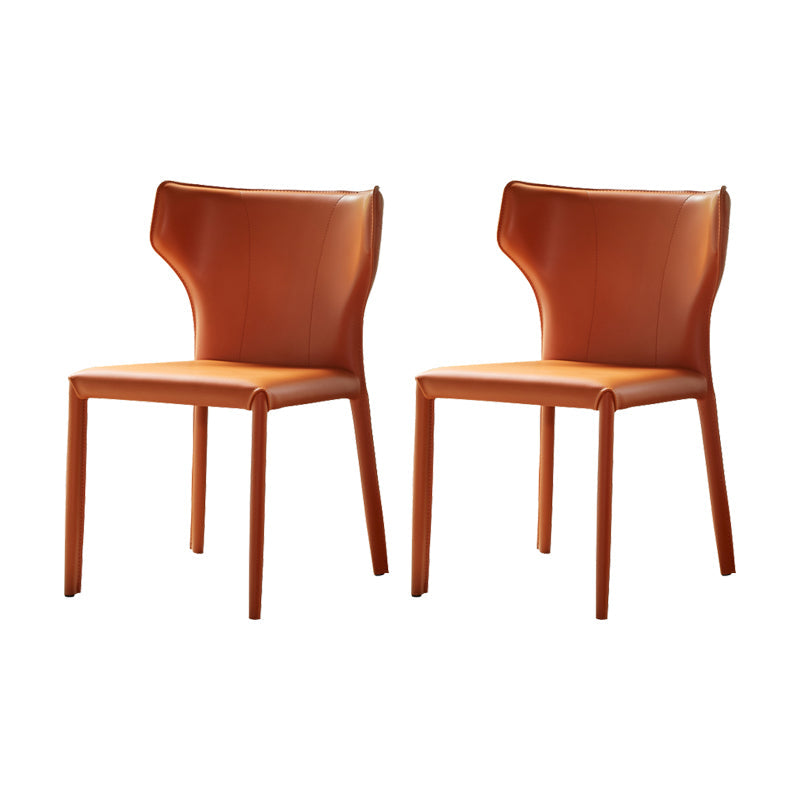 Silla de interior contemporánea de metal acabado mate silla lateral de ala