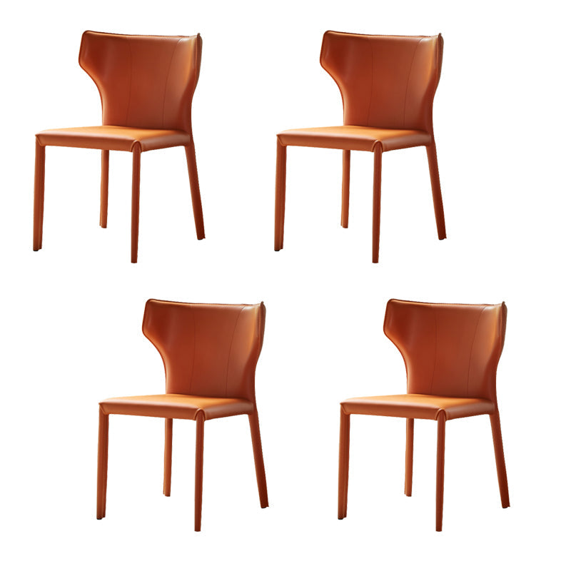 Silla de interior contemporánea de metal acabado mate silla lateral de ala