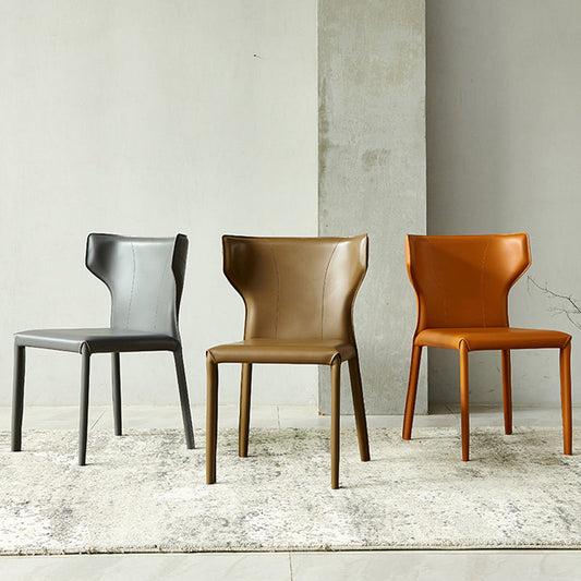 Metal Contemporary Indoor Chair Matte Finish Wingback Side Chair