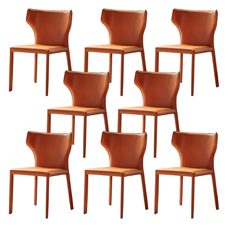 Silla de interior contemporánea de metal acabado mate silla lateral de ala