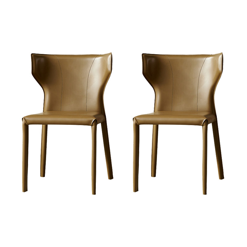 Silla de interior contemporánea de metal acabado mate silla lateral de ala