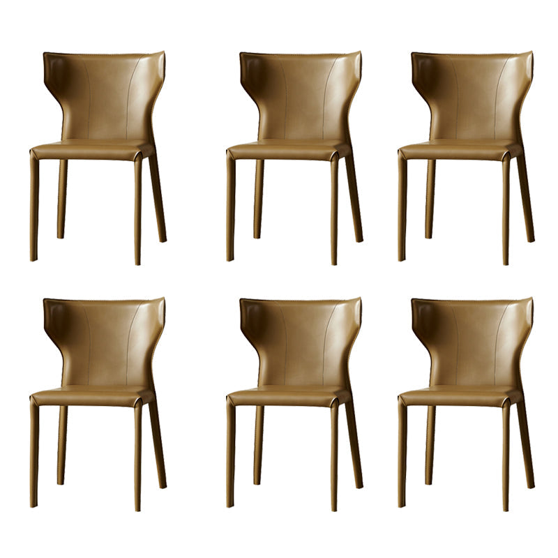 Silla de interior contemporánea de metal acabado mate silla lateral de ala