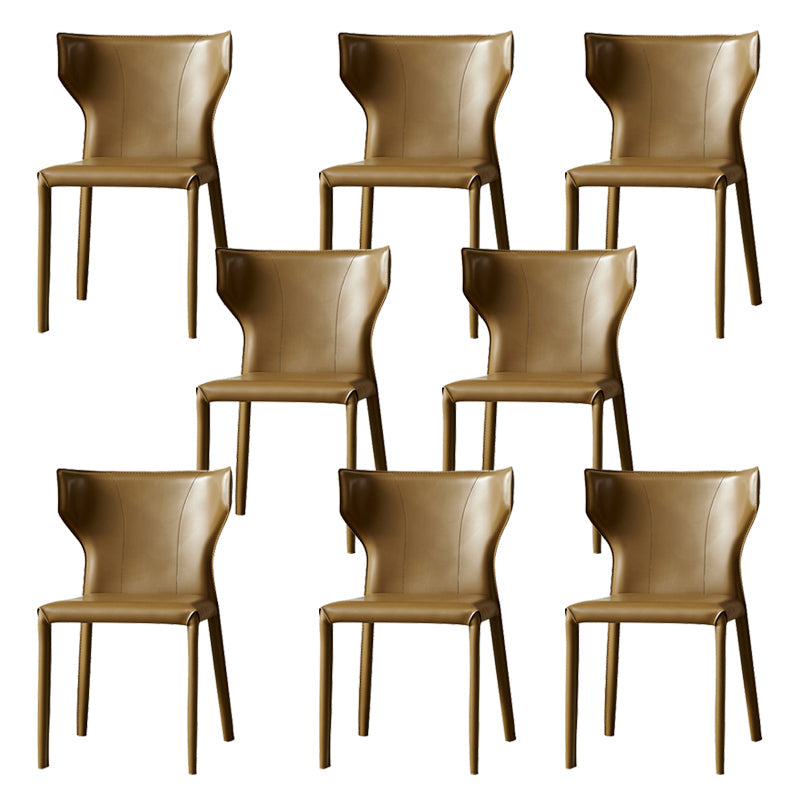 Silla de interior contemporánea de metal acabado mate silla lateral de ala