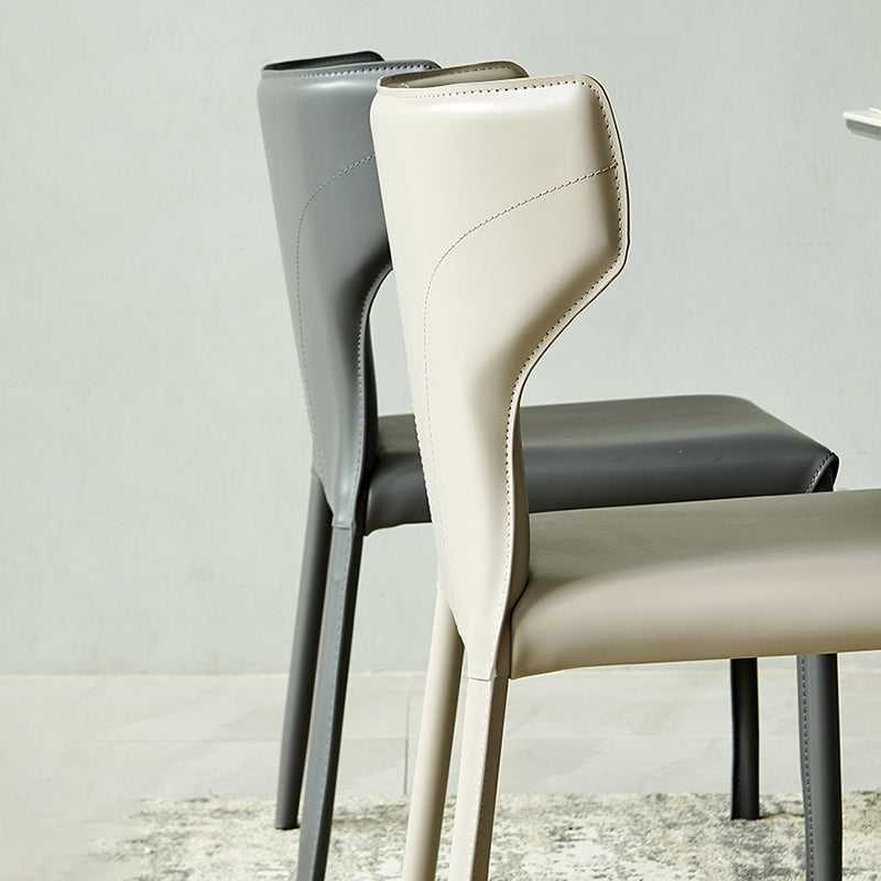 Silla de interior contemporánea de metal acabado mate silla lateral de ala
