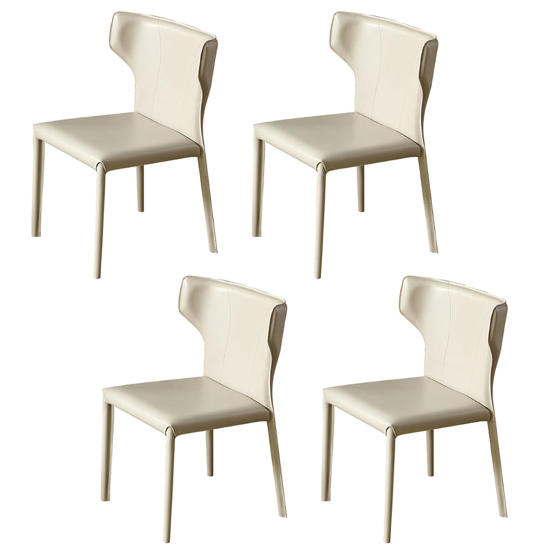 Silla de interior contemporánea de metal acabado mate silla lateral de ala