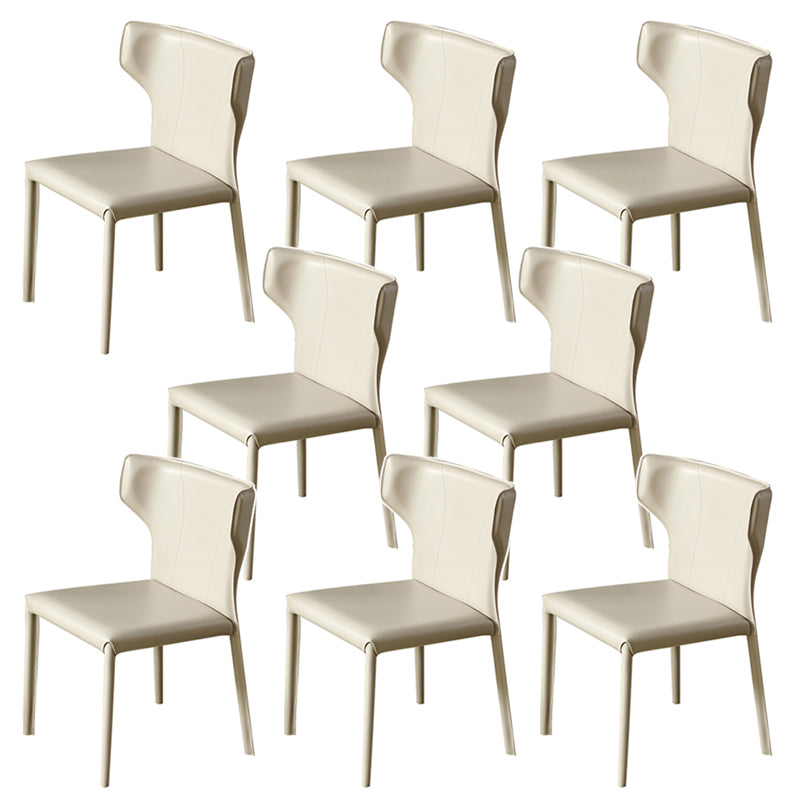 Silla de interior contemporánea de metal acabado mate silla lateral de ala