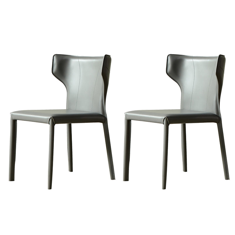 Silla de interior contemporánea de metal acabado mate silla lateral de ala