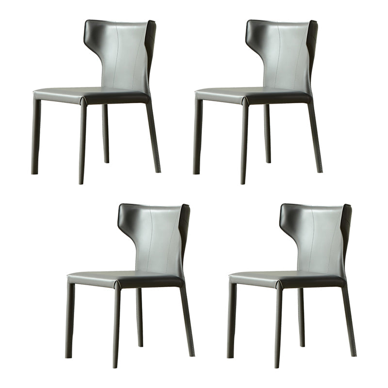 Silla de interior contemporánea de metal acabado mate silla lateral de ala