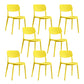 Scandinavian Open Back Dining Chairs Plastic Armless Dining Side Chair Yellow 8 Piece Set Clearhalo 'Dining Chairs' 'Dining Tables & Seating' 'dining_chair' 'furn' 'furn_dining_chair' 'Furniture' 'Kitchen & Dining Furniture' 5863151