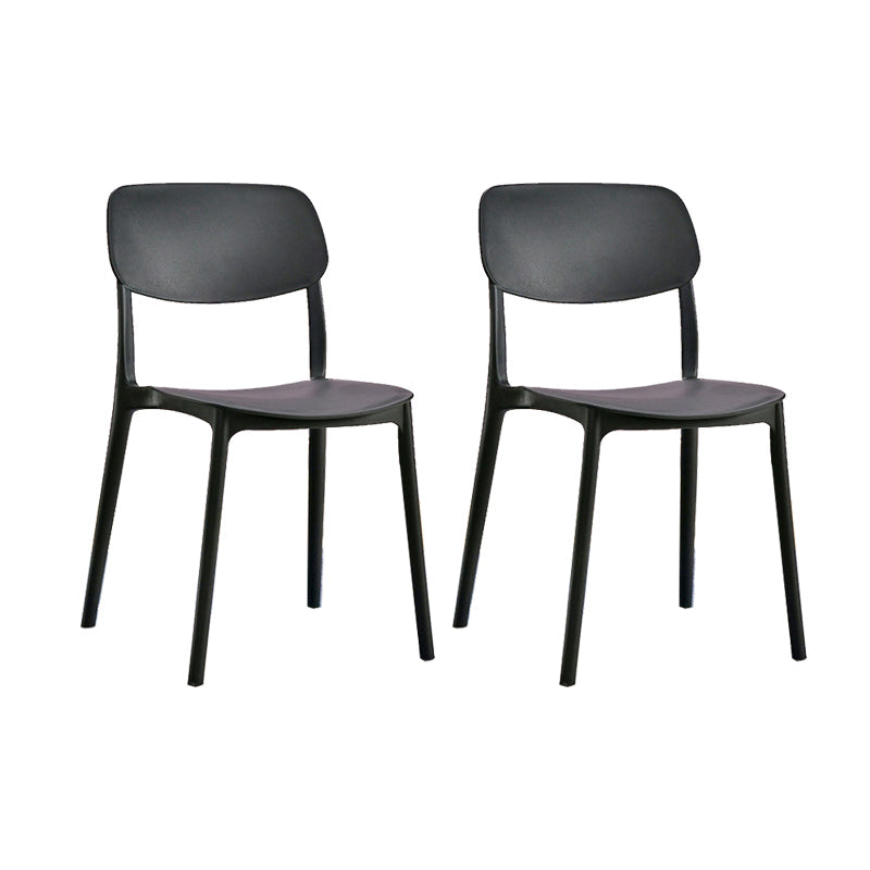 Scandinavian Open Back Dining Chairs Plastic Armless Dining Side Chair Black 2 Piece Set Clearhalo 'Dining Chairs' 'Dining Tables & Seating' 'dining_chair' 'furn' 'furn_dining_chair' 'Furniture' 'Kitchen & Dining Furniture' 5863154