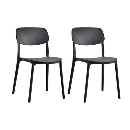Scandinavian Open Back Dining Chairs Plastic Armless Dining Side Chair Black 2 Piece Set Clearhalo 'Dining Chairs' 'Dining Tables & Seating' 'dining_chair' 'furn' 'furn_dining_chair' 'Furniture' 'Kitchen & Dining Furniture' 5863154