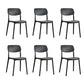 Scandinavian Open Back Dining Chairs Plastic Armless Dining Side Chair Black 6 Piece Set Clearhalo 'Dining Chairs' 'Dining Tables & Seating' 'dining_chair' 'furn' 'furn_dining_chair' 'Furniture' 'Kitchen & Dining Furniture' 5863158