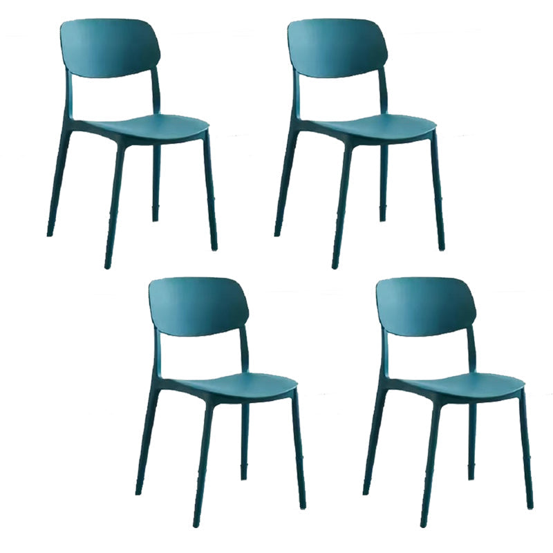 Scandinavian Open Back Dining Chairs Plastic Armless Dining Side Chair Blackish Green 4 Piece Set Clearhalo 'Dining Chairs' 'Dining Tables & Seating' 'dining_chair' 'furn' 'furn_dining_chair' 'Furniture' 'Kitchen & Dining Furniture' 5863163
