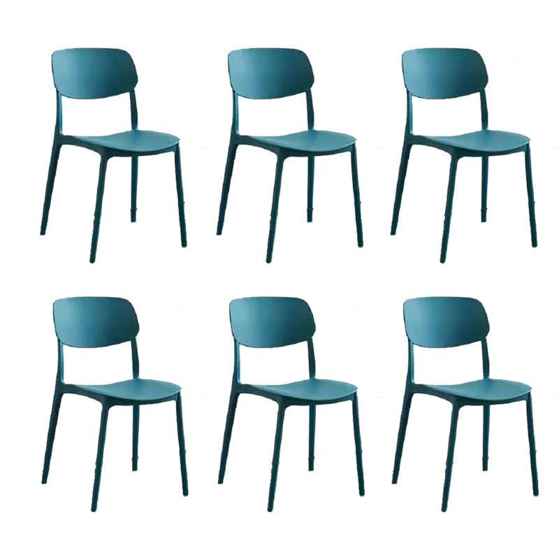 Scandinavian Open Back Dining Chairs Plastic Armless Dining Side Chair Blackish Green 6 Piece Set Clearhalo 'Dining Chairs' 'Dining Tables & Seating' 'dining_chair' 'furn' 'furn_dining_chair' 'Furniture' 'Kitchen & Dining Furniture' 5863165