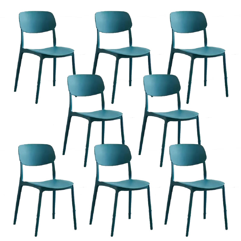Scandinavian Open Back Dining Chairs Plastic Armless Dining Side Chair Blackish Green 8 Piece Set Clearhalo 'Dining Chairs' 'Dining Tables & Seating' 'dining_chair' 'furn' 'furn_dining_chair' 'Furniture' 'Kitchen & Dining Furniture' 5863167