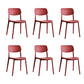 Scandinavian Open Back Dining Chairs Plastic Armless Dining Side Chair Red 6 Piece Set Clearhalo 'Dining Chairs' 'Dining Tables & Seating' 'dining_chair' 'furn' 'furn_dining_chair' 'Furniture' 'Kitchen & Dining Furniture' 5863170
