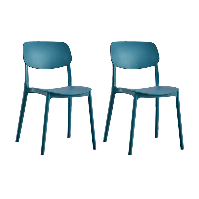 Scandinavian Open Back Dining Chairs Plastic Armless Dining Side Chair Dark Blue 2 Piece Set Clearhalo 'Dining Chairs' 'Dining Tables & Seating' 'dining_chair' 'furn' 'furn_dining_chair' 'Furniture' 'Kitchen & Dining Furniture' 5863176
