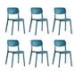 Scandinavian Open Back Dining Chairs Plastic Armless Dining Side Chair Dark Blue 6 Piece Set Clearhalo 'Dining Chairs' 'Dining Tables & Seating' 'dining_chair' 'furn' 'furn_dining_chair' 'Furniture' 'Kitchen & Dining Furniture' 5863178