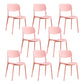 Scandinavian Open Back Dining Chairs Plastic Armless Dining Side Chair Pink 8 Piece Set Clearhalo 'Dining Chairs' 'Dining Tables & Seating' 'dining_chair' 'furn' 'furn_dining_chair' 'Furniture' 'Kitchen & Dining Furniture' 5863183