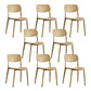 Scandinavian Open Back Dining Chairs Plastic Armless Dining Side Chair Khaki 8 Piece Set Clearhalo 'Dining Chairs' 'Dining Tables & Seating' 'dining_chair' 'furn' 'furn_dining_chair' 'Furniture' 'Kitchen & Dining Furniture' 5863187