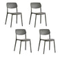 Scandinavian Open Back Dining Chairs Plastic Armless Dining Side Chair Dark Gray 4 Piece Set Clearhalo 'Dining Chairs' 'Dining Tables & Seating' 'dining_chair' 'furn' 'furn_dining_chair' 'Furniture' 'Kitchen & Dining Furniture' 5863189