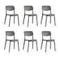 Scandinavian Open Back Dining Chairs Plastic Armless Dining Side Chair Dark Gray 6 Piece Set Clearhalo 'Dining Chairs' 'Dining Tables & Seating' 'dining_chair' 'furn' 'furn_dining_chair' 'Furniture' 'Kitchen & Dining Furniture' 5863190