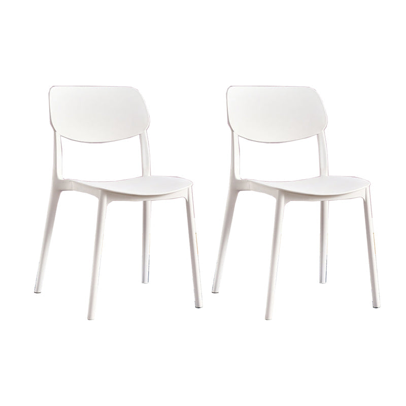 Scandinavian Open Back Dining Chairs Plastic Armless Dining Side Chair White 2 Piece Set Clearhalo 'Dining Chairs' 'Dining Tables & Seating' 'dining_chair' 'furn' 'furn_dining_chair' 'Furniture' 'Kitchen & Dining Furniture' 5863192