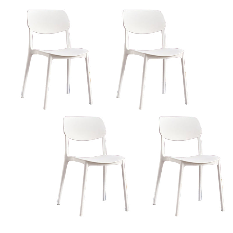 Scandinavian Open Back Dining Chairs Plastic Armless Dining Side Chair White 4 Piece Set Clearhalo 'Dining Chairs' 'Dining Tables & Seating' 'dining_chair' 'furn' 'furn_dining_chair' 'Furniture' 'Kitchen & Dining Furniture' 5863193