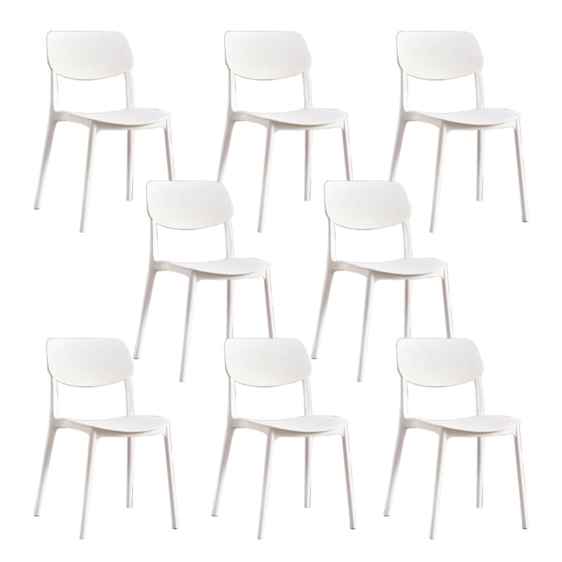 Scandinavian Open Back Dining Chairs Plastic Armless Dining Side Chair White 8 Piece Set Clearhalo 'Dining Chairs' 'Dining Tables & Seating' 'dining_chair' 'furn' 'furn_dining_chair' 'Furniture' 'Kitchen & Dining Furniture' 5863195