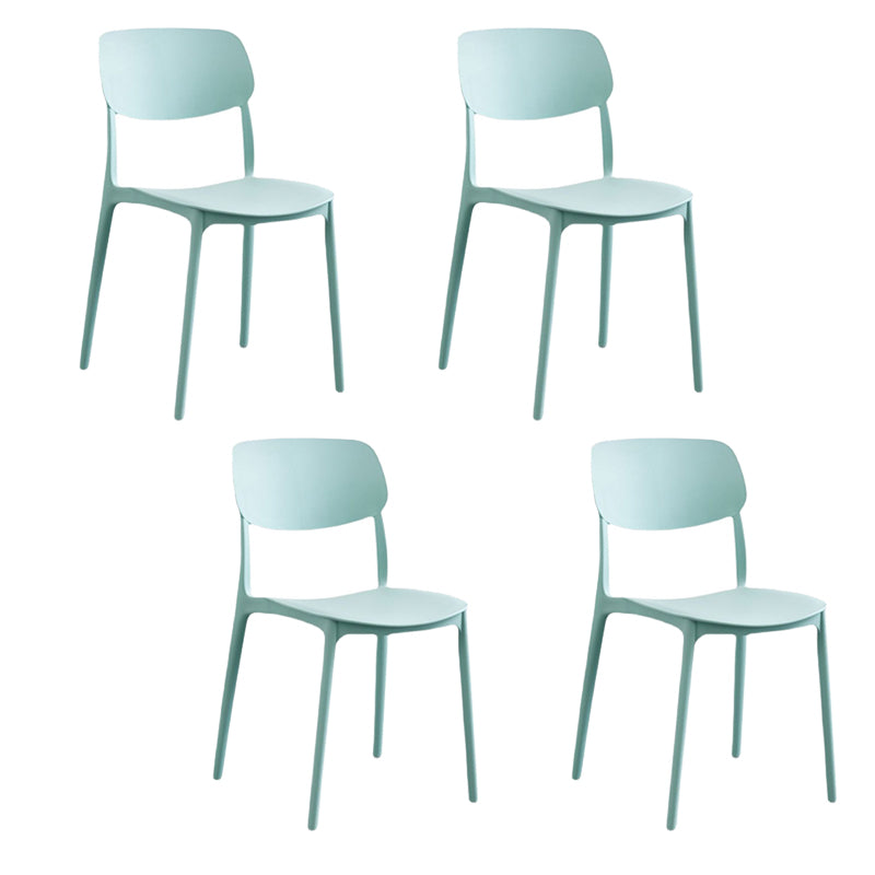 Scandinavian Open Back Dining Chairs Plastic Armless Dining Side Chair Light Green 4 Piece Set Clearhalo 'Dining Chairs' 'Dining Tables & Seating' 'dining_chair' 'furn' 'furn_dining_chair' 'Furniture' 'Kitchen & Dining Furniture' 5863197
