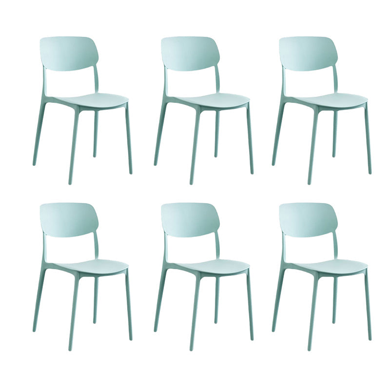 Scandinavian Open Back Dining Chairs Plastic Armless Dining Side Chair Light Green 6 Piece Set Clearhalo 'Dining Chairs' 'Dining Tables & Seating' 'dining_chair' 'furn' 'furn_dining_chair' 'Furniture' 'Kitchen & Dining Furniture' 5863198