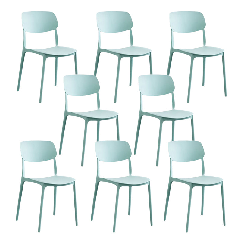 Scandinavian Open Back Dining Chairs Plastic Armless Dining Side Chair Light Green 8 Piece Set Clearhalo 'Dining Chairs' 'Dining Tables & Seating' 'dining_chair' 'furn' 'furn_dining_chair' 'Furniture' 'Kitchen & Dining Furniture' 5863199