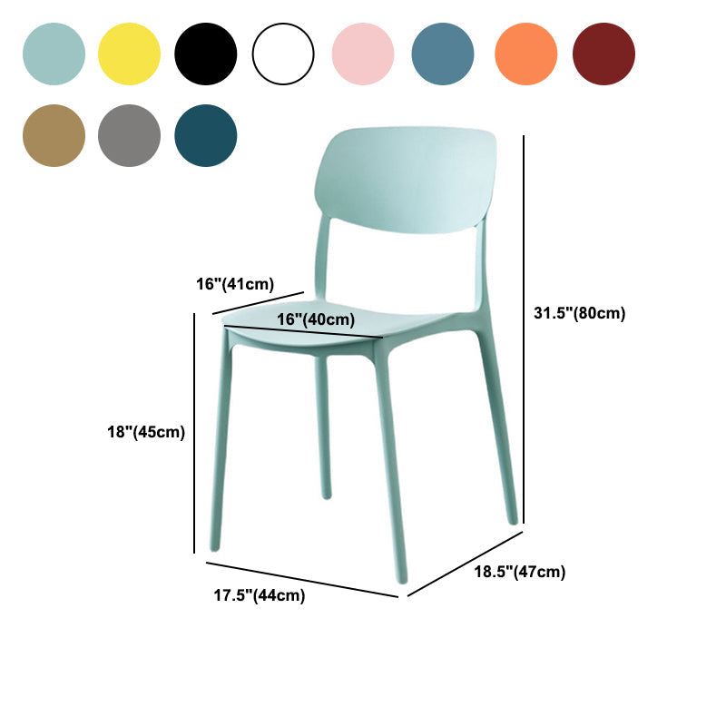 Scandinavian Open Back Dining Chairs Plastic Armless Dining Side Chair Clearhalo 'Dining Chairs' 'Dining Tables & Seating' 'dining_chair' 'furn' 'furn_dining_chair' 'Furniture' 'Kitchen & Dining Furniture' 5863200