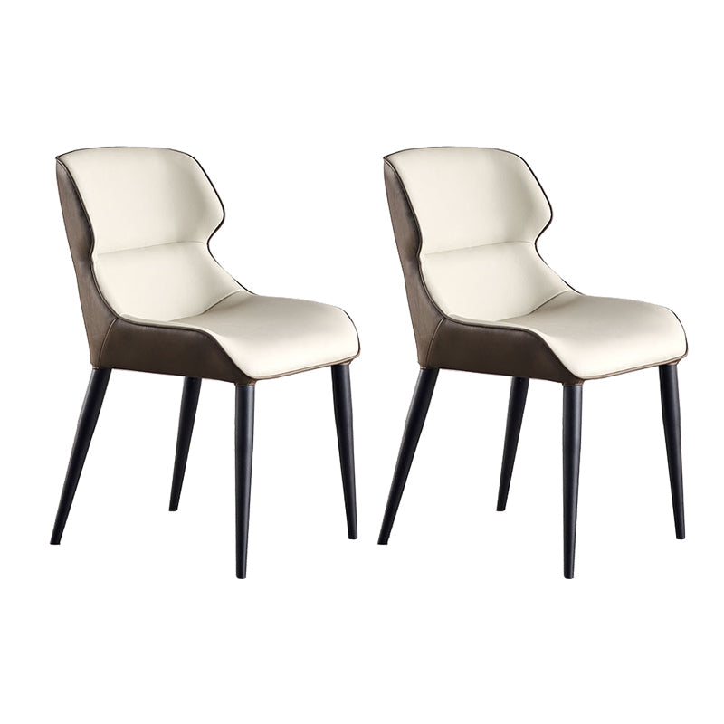 Industriële armloze eetkamerstoelen Faux Leather Wingback zijstoel