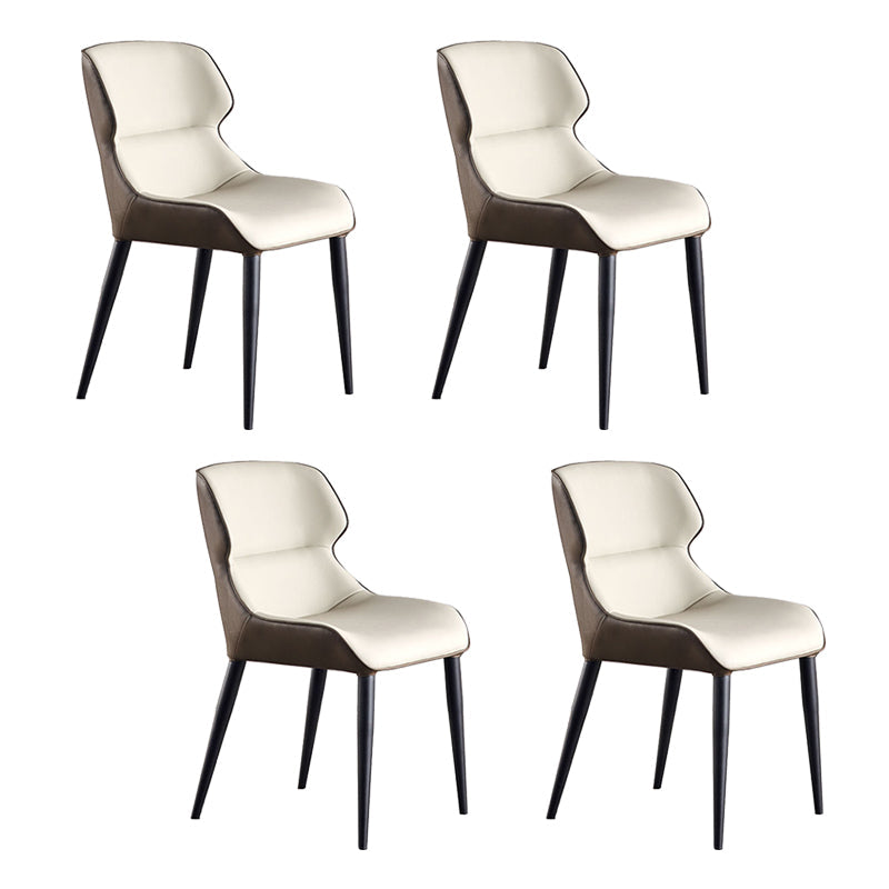 Industriële armloze eetkamerstoelen Faux Leather Wingback zijstoel